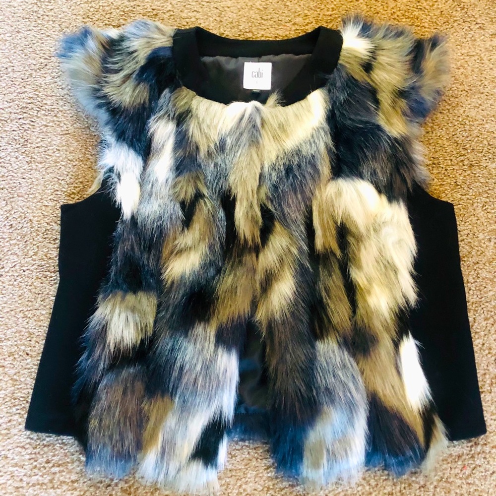 CABI Cropped Faux Fur Vest